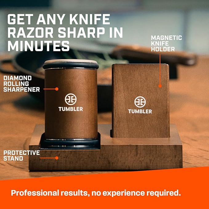 Tumbler Rolling Knife Sharpener Starter Set - Knife Sharpening Made Easy - Complete Gift Set (Pack of 2)