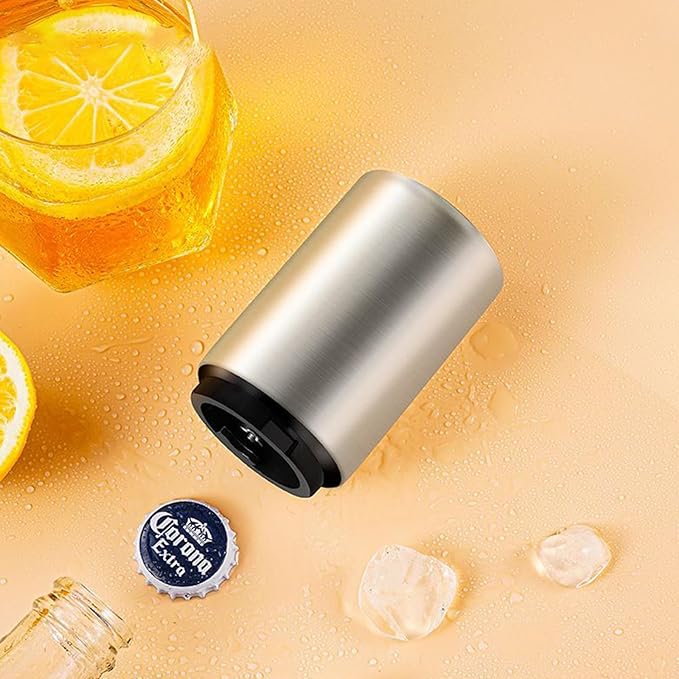 2PCS Premium Beer Bottle Opener, Automatic Stainless Steel Quick Pop the Top Can Openers Bottle Openers for Seniors,QUICK Fun Bartender Openning Tool for Corkscrew Lid Home Bars Kitchen