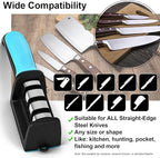 Premium 3-Stage Knife Sharpener - Professional Repair, Restore & Polish for Kitchen Knives, Razor Sharp in Seconds, with Ergonomic Grip for Perfect Control