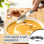 Spring Chef Stainless Steel Magnetic Measuring Spoons Set of 8 with Leveler, Dual Sided Metal Teaspoon & Tablespoon Measuring Spoons - Kitchen Gadgets For Baking and Cooking, Gray