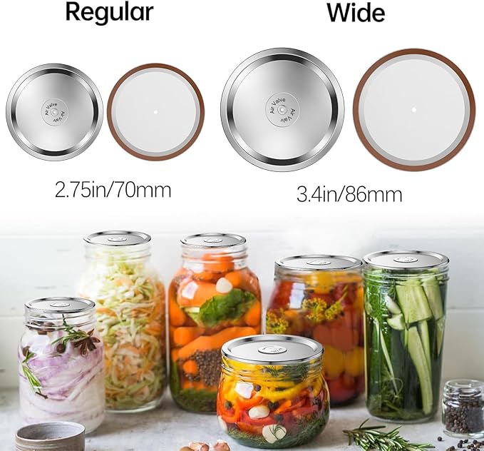 24Pcs- Regular Mouth Canning Lids for Ball, Kerr Jars - Split-Type Metal Mason Jar Lids for Canning - Food Grade Material, 100% Fit & Airtight for Regular Mouth Jars