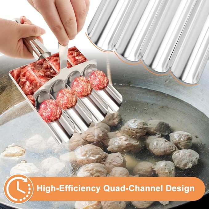 Meatball Maker Tool,Stainless Steel Non Stick Meat ball Maker,Portable Meatballs Scoop Ball Maker Kitchen Restaurant Must Have Meatball Making Set,Home Cooking Tools