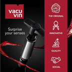 Vacu Vin Original Wine Saver with 2 Vacuum Bottle Stoppers – White Wine Preserver Pump for Red or White Wine – Manual Air Remover System – Airtight Seal – Keep Wine Fresh Longer