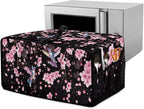 Hummingbird Cherry Blossom Print Toaster Oven Cover, Heat-Resistant Toaster Cover Dust-Proof Microwave Oven Protector, Protections for Kitchen, Black, (Large-18.5*22.5*12.99 inches)