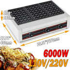 Takoyaki Maker Commercial Ebelskiver Pan 84 Holes Electric Grill Machine for Aebleskiver, Cake Pops, Pancake Balls, Donut Holes, 6000W, 110V