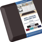 KitchenClouds Kitchen Mat Cushioned Anti Fatigue Kitchen Rug Non Slip Standing Mat Comfort Floor Mats for Sink Office (17.3"x39"- 0.8inch)