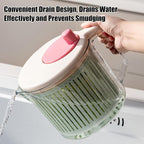 Vegetable Cleaning Bowl – Hand Crank Washer Device, Fruit Rinse Spinner Tool, Salad Washing Container for Kitchen Meal Prep Use | Smooth Mechanism Fast Drain Function Stable Base Structure