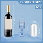 Plastic Wine Glasses, Plastic Goblets Vintage Style Cordial Unbreakable Drinking Glasses, Reusable Drinkware for Wedding Reception, Grand Event Party Supplies (100, Blue)