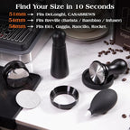 7 PCS Espresso Accessories Kit: 51mm Espresso Tamper, Coffee Distributor, WDT Tool, Dosing Funnel and Puck Screen, Espresso Tool Set Fits Delonghi, CASABREWS 51mm Machines and Portafilters