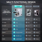 20 Bar Espresso Machine with Milk Frother, Stainless Steel Coffee Maker with Touch Screen & Cold Brew, 45s Fast Heat Small Cappuccino & Latte Machine with 57.5oz Removable Water Tank for Home, Silver