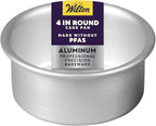 Wilton Aluminum Round Cake Pan, Durable Anodized Bakeware for Tiered & Layered Cakes, Even Heating, Rust-Resistant, Professional Cake Baking Pans, 4 x 2 in
