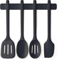 bella 5-Piece Kitchen Tool Set with Magnetic Rack, Silicone, Turner, Spoon, Slotted Spoon, Spatula, Utensil Holder, Magnetic Holder, Non-toxic*, Food-grade, Heat safe to 425°F, Dishwasher Safe, Slate