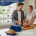 Northriver Casting Enameled Cast Iron Oval Dutch Oven for Bread Baking，12"x8" Bread Pot with Lid，Ideal for Sourdough, Artisan Loaves & Family Meals，5 Qt