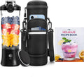 Portable Blender with Insulated Carrying Case & Recipe Book-20 OZ USB-C Rechargeable Personal Juicer for Smoothies & Protein Drinks, Mini Small Blender Cup with 6 Blades for Shakes, Travel Lid