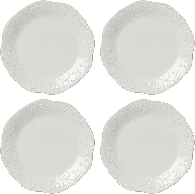 Lenox 890951 French Perle 12-Piece Plate & Bowl Dinnerware Set White