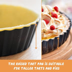 RICHSC-PAN Deep Tart Pan, 9.5 x 2.2 Inches Non-Stick Tall Tart Pan Bottom Can Be Removed. Suitable for Making Various Pies, Tarts and Quiche. Easy to Clean is the Choice for Home Baking.