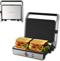 Panini Press, Electric Sandwich Press Grill, Open 180 Degrees, Electric Grill Indoor, Perfect for Grilling Sandwich, Steak, Burger, Adjustable Temperature Control, Non Stick Coating,GT60