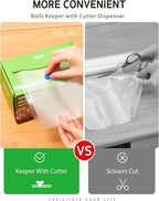 Syntus 11" x 75' and 8" x 75' Food Vacuum Seal Roll Keeper with Cutter Dispenser, Commercial Grade Vacuum Sealer Bag Rolls, BPA Free Food Vac Bags, Ideal for Storage, Meal Prep and Sous Vide
