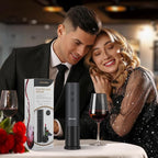 Secura Stainless Steel Electric Wine Opener, Rechargeable Automatic Home Wine Bottle Opener with Foil Cutter & Charging Cable, Reusable Corkscrew Wine Opener Electric for Wine Lovers, Black