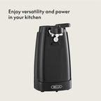 bella Electric Can Opener and Knife Sharpener,Removable Cutting Lever,Cord Storage,Stainless Steel Blade,Black,(Pack of 4)
