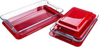 Set of 8 PCS Nesting Tempered Glass Bakeware Set, 4x Glass Baking Dishes and 4x BPA Free Lids. Oven, Refrigerator and Dishwasher Safe.