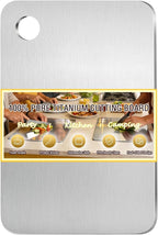 100% Pure Titanium Cutting Board, Titanium Cutting Boards for Kitchen Dishwasher Safe, Food-Grade Metal Meat Chopping Board Mat for Cooking Tasks and Outdoor Charcuterie Party (M, 12.2”×8”)