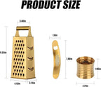 Box Grater 4pcs Set - Gold Color with Container, Stainless Steel Garlic Press、Corn Peeler & Peelers for Fruits, Vegetables,box cheese grater stainless steel