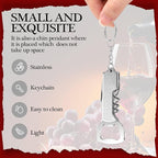 Ziliny 24 Pcs Bottle Opener Keychain Bulk Wine Bottle Beer Opener Keychain 3.27" Stainless Steel Corkscrew Waiter Corkscrew Wine Keyring Gifts for Christmas Bar Party Wedding Home (Silver)