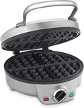 Cuisinart Belgian Waffle Maker, Round Waffle Iron, 6 Setting Adjustable Browning, Audible Alert, Nonstick Plates, WAF-200NAS