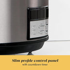 Crock-Pot Large 8-Quart Programmable Slow Cooker with Auto Warm Setting Black Stainless Steel