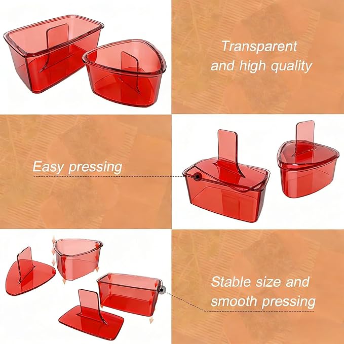 3PCS Clear Red Onigiri Rice Ball Mold Maker Kit, Musubi Press, Triangle Sushi Press for Kid Lunch Bento, Non-stick, BPA-Free