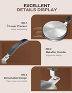Induction Adapter Plate Detachable, 5.5 Inch Stainless Steel Heat Diffuser Plate for Moka Pot 12 Cup, Heat Diffuser Cooking Induction Adapter for Gas Stove and Glass