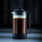Bodum 34oz Brazil French Press Coffee Maker, High-Heat Borosilicate Glass, Black - Made in Portugal