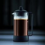 Bodum 34oz Brazil French Press Coffee Maker, High-Heat Borosilicate Glass, Red - Made in Portugal