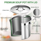 STOCKPOT Stock Pot 20 Quart with Lid – Stainless Steel Cooking Pot for Soup, Stew, and Pasta – Heavy Duty Induction Compatible Stockpot for Kitchen or Commercial Use, Oven Safe