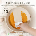 CAROTE Non Stick Frying Pan Skillet, Omelet Pan, Healthy Non Toxic Granite Chef Pan, Induction Compatible Egg Frying Pan with Heat-Resistant Handle, PFOA-Free, Cream White, 12"