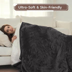 Electric Heated Blanket Full Size - 72"x84", Soft Flannel Heating Blanket, 10 Heating Levels, 1-12 H Auto Shut Off, Breathable Warm and Washable for Bed, Dark Grey