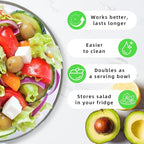Salad Spinner, Lettuce Spinner with Push-Button Lid and Non-Slip Base, Vegetable & Fruit Washer Bowl, Efficient Spin Dryer and Strainer for Salad Greens and Fruits (3.8QT)