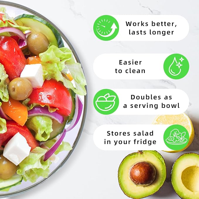 Salad Spinner, Lettuce Spinner with Push-Button Lid and Non-Slip Base, Vegetable & Fruit Washer Bowl, Efficient Spin Dryer and Strainer for Salad Greens and Fruits (6.3QT)