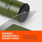 TUMBLER Pro Rolling Knife Sharpener™ - Knife Sharpening Made Easy - Ultimate Gift for Father's Day - Kit with Removable Disc System - 4-Layer Diamond Sharpening Disc & EdgeBoost Ceramic Disc (Green)