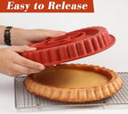 Webake 11-Inch Silicone Flan Tart Pan, Nonstick Large Maryann Cake Pan Torte Pan, BPA-Free