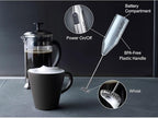 Aerolatte Steam-Free Milk Frother, Satin Finish, 18/8 Stainless Steel Whisk, BPA-Free Plastic Housing, Batteries Included