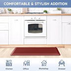 StepRite 4/5 Inch Thick Kitchen Mat Anti Fatigue Mat Kitchen Rugs Kitchen Decor Non-Slip, Stain & Water Resistant, Kitchen Mats Desk Mat for Kitchen, Office, Workshop, Red, 17'' x 39''