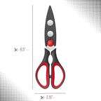 Mr. Pen- All Purpose Kitchen Shears with Protective Sheath, 8 Inch, Dishwasher Safe, Stainless Steel Food Scissors with Micro-Serrated Blades, Durable Utility Kitchen Shears, Black & Red