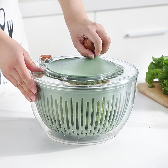Salad Spinner, Medium-sized Lettuce Veggie Fruit Spinner and Strainer, Multipurpose Vegetable Washer Dryer with Lid,160 oz