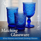 Yungala Cobalt Blue Highball Glasses set of 6 tall drinking glasses for tablesetting with cobalt blue glassware dishwasher friendly made without lead