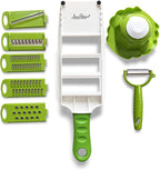 5 In 1 Handheld Vegetable Slicer & Grater - With Mandolin Blade & Peeler, All-in-one, Shredder, Grater, Zester and More - From Jean Patrique