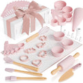 Wooden Baking Set for Kids - A Complete Set of Real Kitchen Utensils Gives Toddlers a Fun Cooking Experience - Durable Safe to Use Tools are Perfect for Gifting to Create Lasting Family Memories