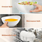 Homienly 9.6 inch Serving Bowls, Large Serving Dishes for Wedding Parties, 60 Oz for Salad, Side Dishes, Pasta, Oval Shape, Microwave & Dishwasher Safe, Set of 4, White