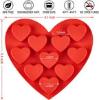 4 Pack 10-Cavity Heart Silicone Molds Non-Stick Food Grade Reusable Baking Molds for Chocolate Candy Gummy Jello Ice Cube Soap DIY Valentine's Day Craft Making